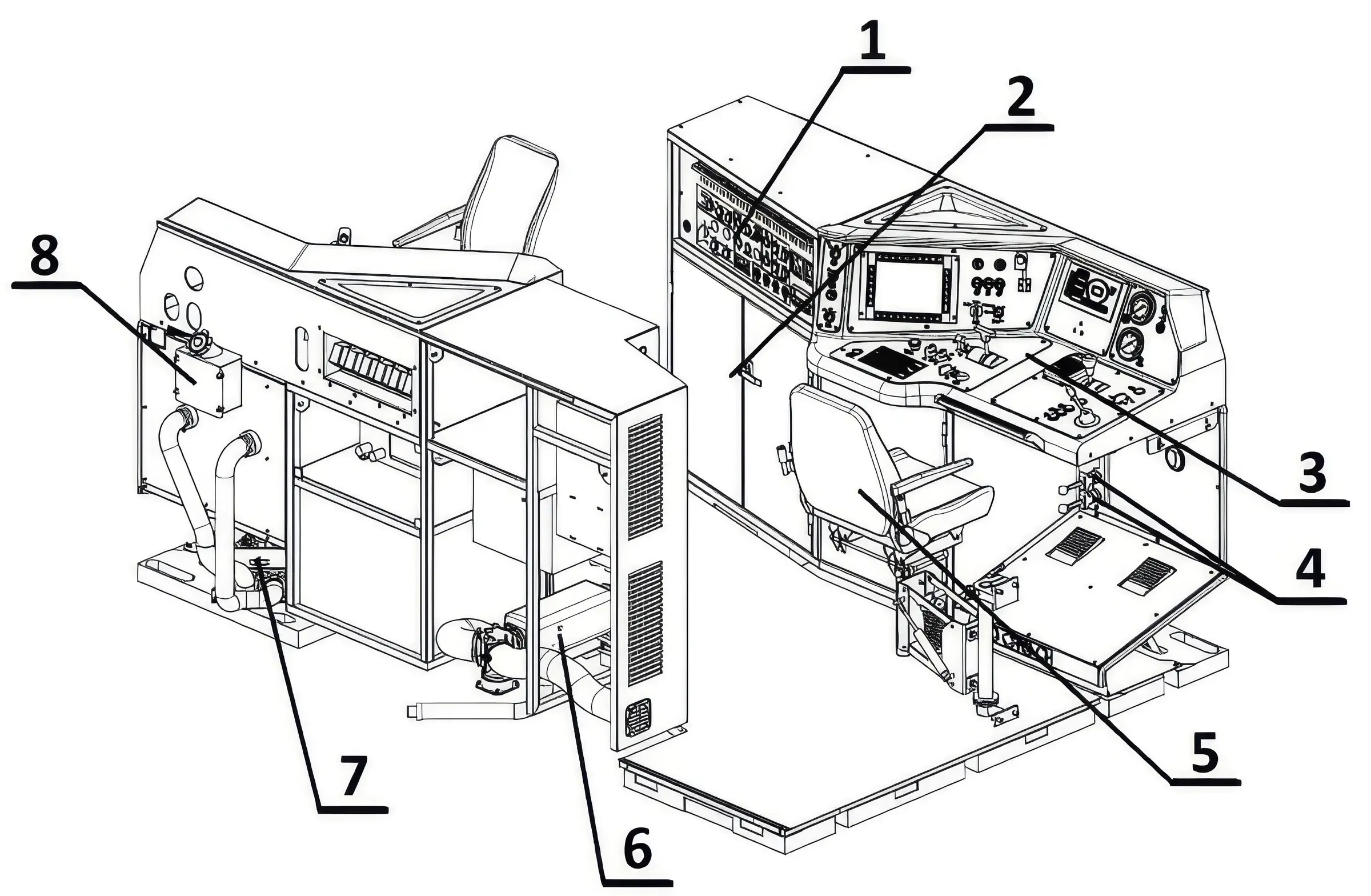 Driver's cab and console layout